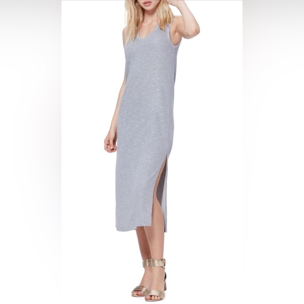 PAIGE Women’s Sage Midi Tank Dress Knit Sleeveless Grey V-Neck Small